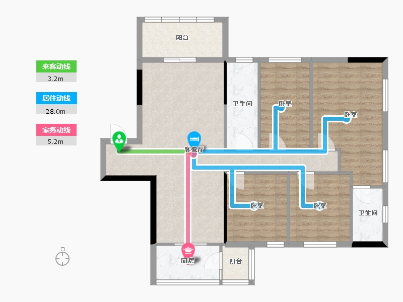 广东省-梅州市-兴宁胜雄花园-101.53-户型库-动静线