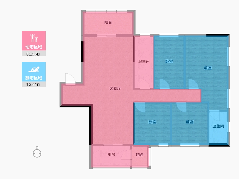 广东省-梅州市-兴宁胜雄花园-101.53-户型库-动静分区