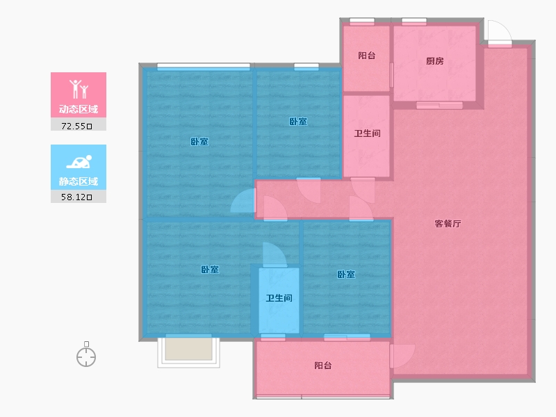 广东省-梅州市-御景豪庭三期-119.94-户型库-动静分区