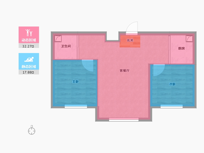 吉林省-长春市-君悦华庭-44.77-户型库-动静分区