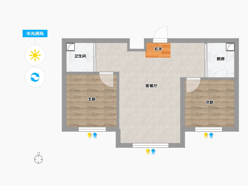 吉林省-长春市-君悦华庭-44.77-户型库-采光通风