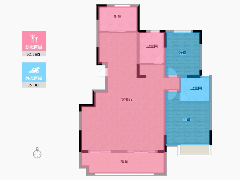 安徽省-淮南市-一品麓苑-116.00-户型库-动静分区