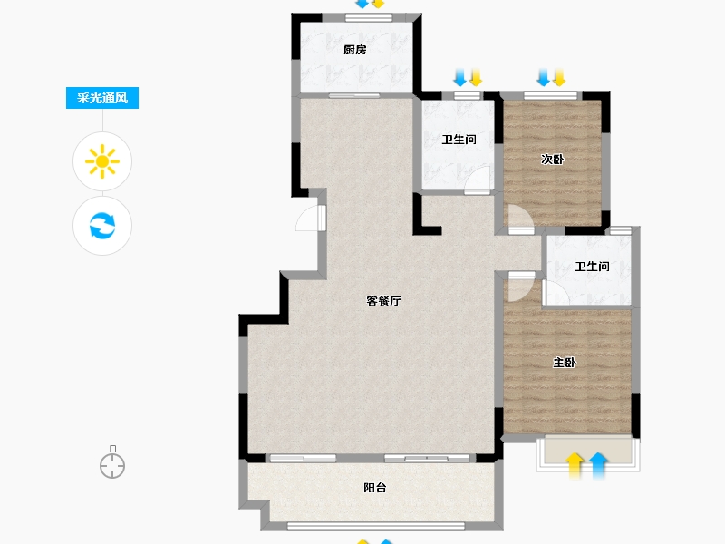 安徽省-淮南市-一品麓苑-116.00-户型库-采光通风