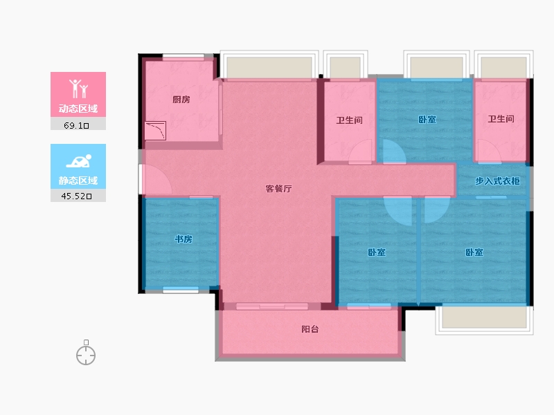 广东省-韶关市-保利东湾花园-103.36-户型库-动静分区