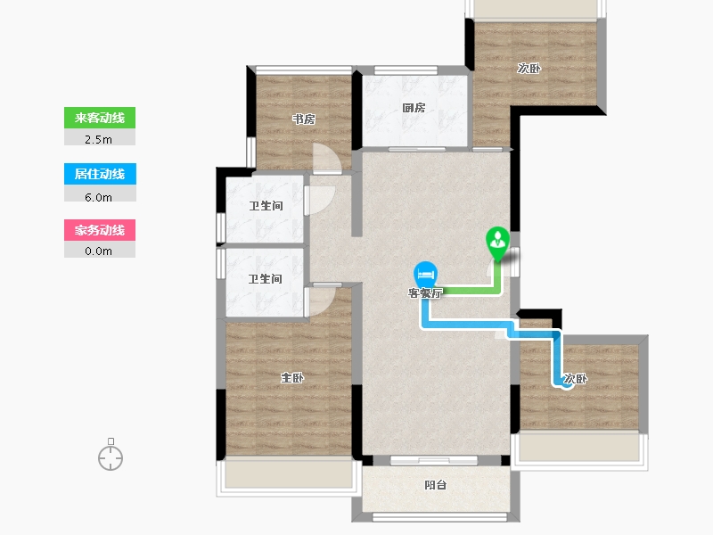 河南省-信阳市-中浙·春风十里-90.75-户型库-动静线