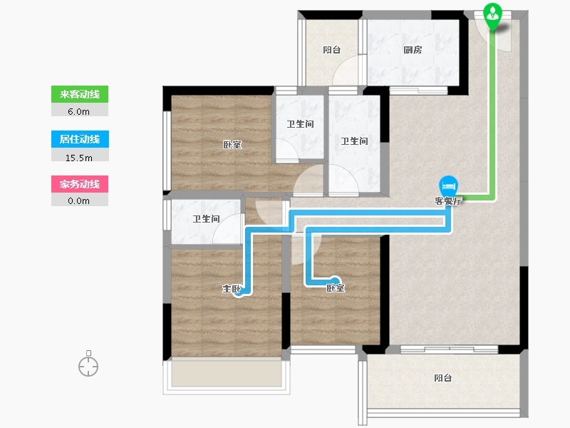 广东省-肇庆市-嘉湖金沙湾-87.90-户型库-动静线