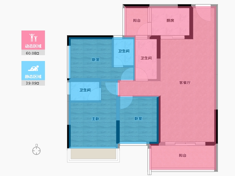 广东省-肇庆市-嘉湖金沙湾-87.90-户型库-动静分区