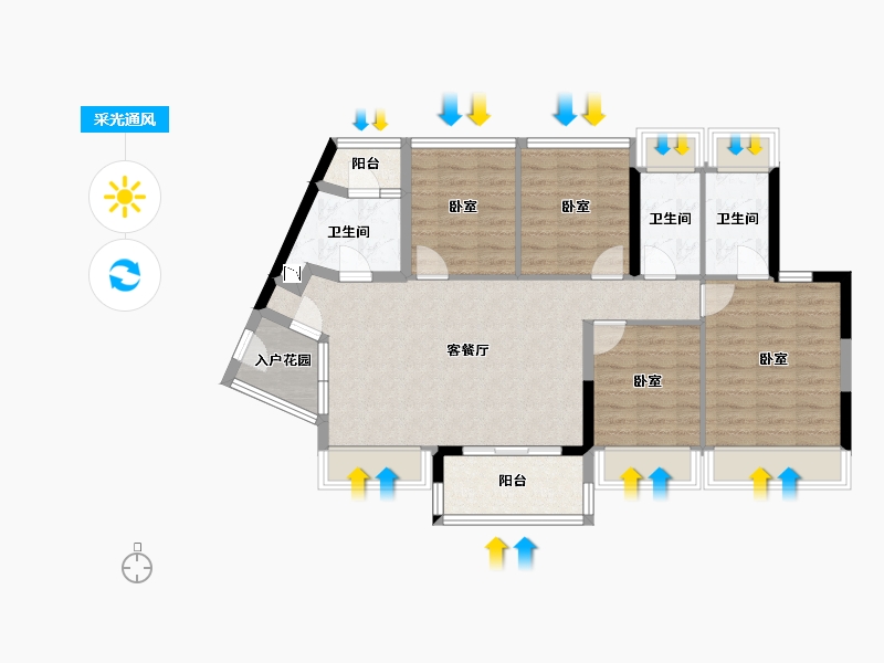 广东省-广州市-珠江花城-91.03-户型库-采光通风