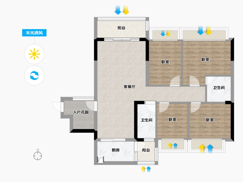 广东省-惠州市-星悦花园-92.04-户型库-采光通风