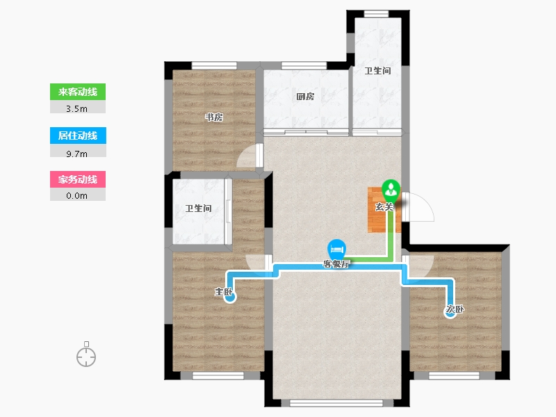 吉林省-长春市-嘉惠七号院-90.90-户型库-动静线