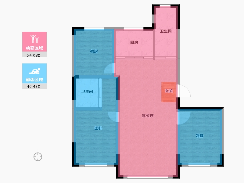 吉林省-长春市-嘉惠七号院-90.90-户型库-动静分区