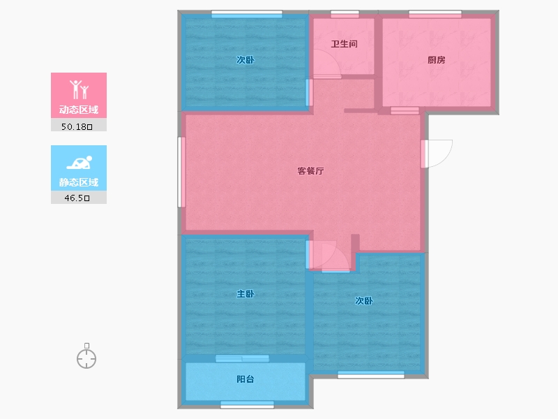 山东省-泰安市-安居金域缇香-86.40-户型库-动静分区