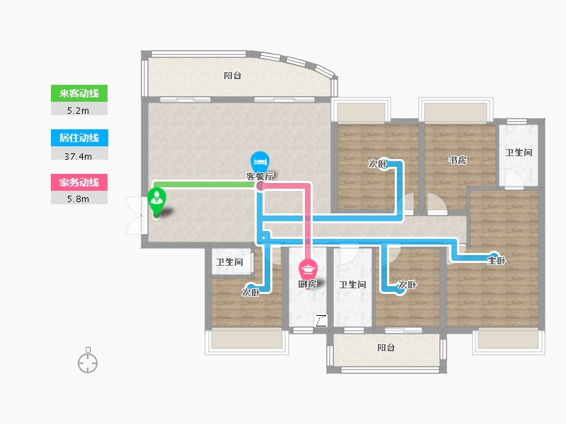 湖南省-湘潭市-银港国际-132.61-户型库-动静线