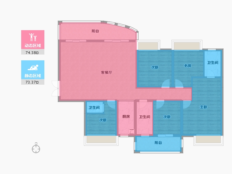 湖南省-湘潭市-银港国际-132.61-户型库-动静分区