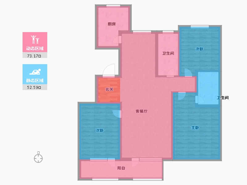 山东省-泰安市-城开·玉园-112.00-户型库-动静分区