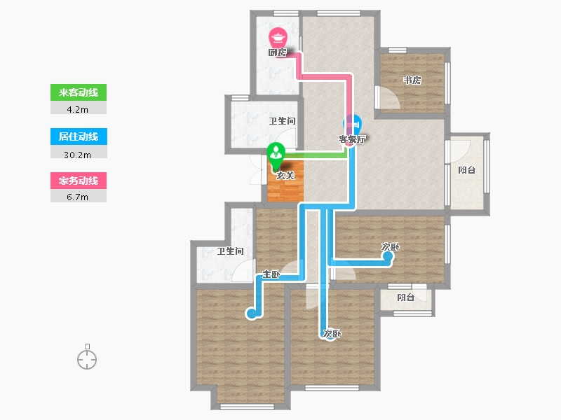 山东省-泰安市-城开·玉园-130.00-户型库-动静线