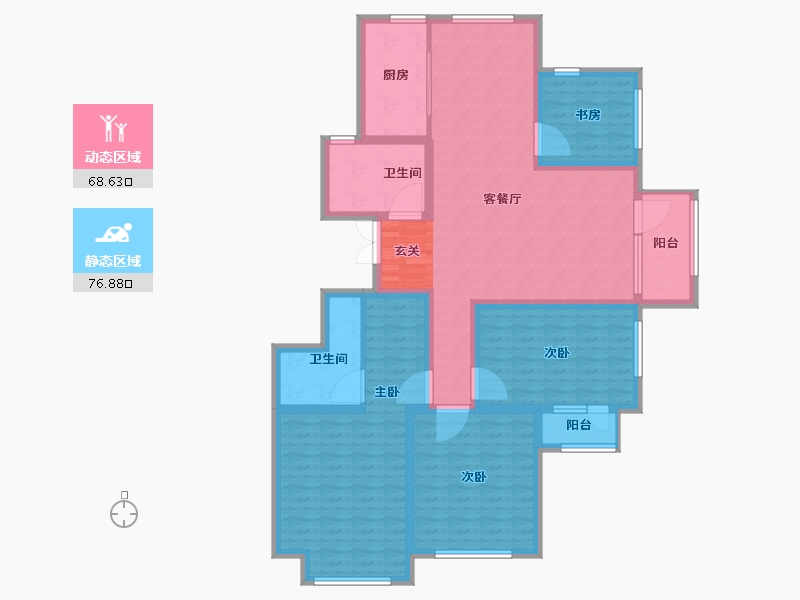 山东省-泰安市-城开·玉园-130.00-户型库-动静分区