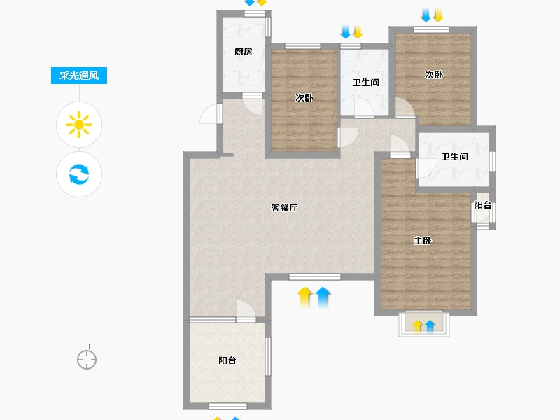 山东省-泰安市-嘉和新城-117.60-户型库-采光通风