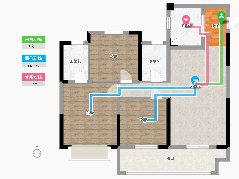 山东省-泰安市-三巽铂悦府-97.60-户型库-动静线