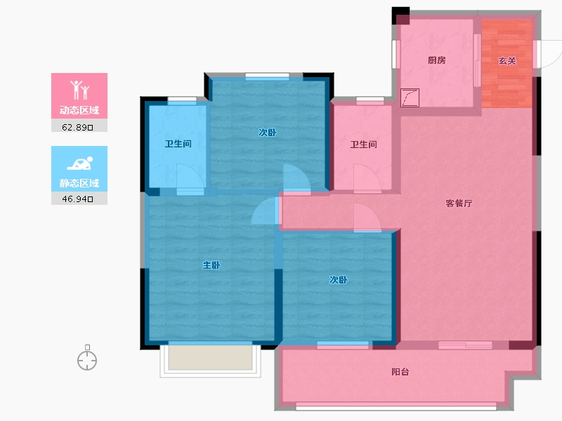 山东省-泰安市-三巽铂悦府-97.60-户型库-动静分区