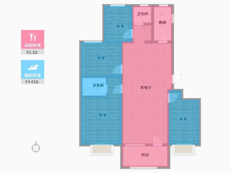 山东省-济宁市-龙城水景苑二期-103.00-户型库-动静分区