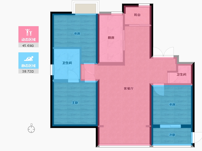 山东省-烟台市-海天雅筑-74.85-户型库-动静分区