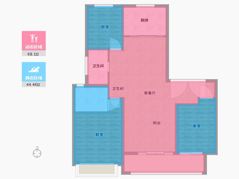 山东省-潍坊市-中梁新嘉拾光悦-102.92-户型库-动静分区