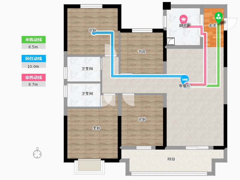 山东省-泰安市-三巽铂悦府-104.80-户型库-动静线