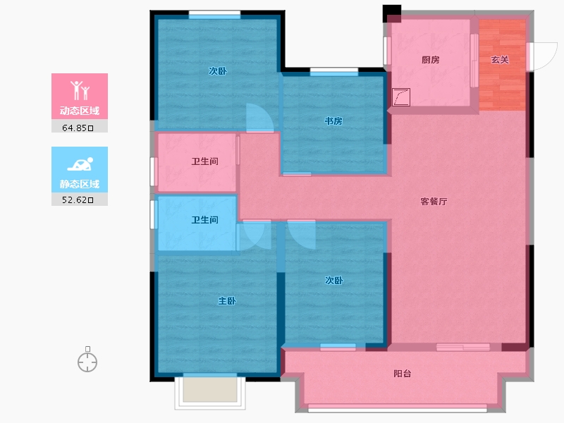 山东省-泰安市-三巽铂悦府-104.80-户型库-动静分区