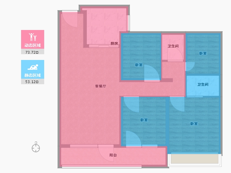 山东省-潍坊市-旭辉银盛泰博观天成-114.00-户型库-动静分区