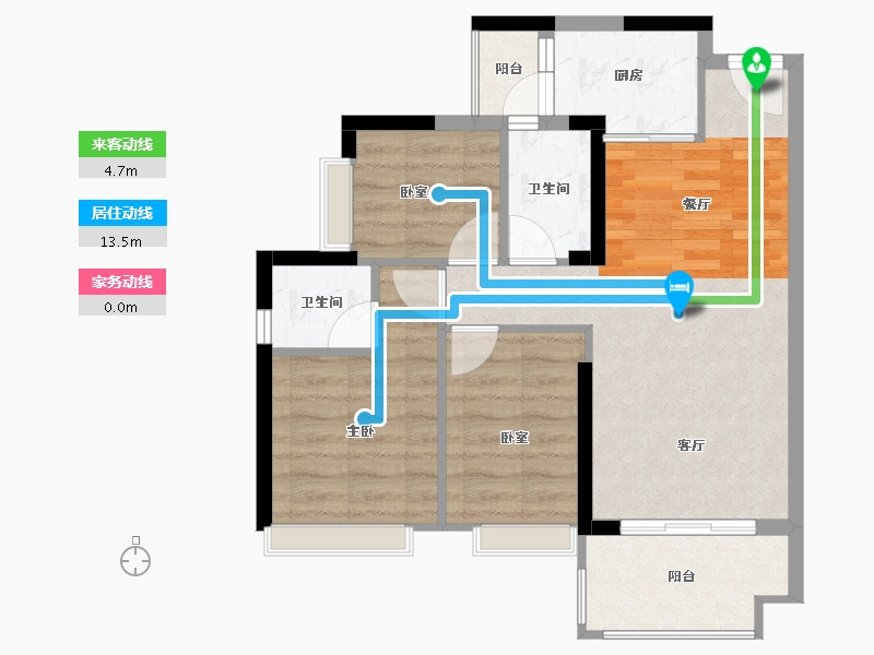 广东省-惠州市-君悦华庭-63.37-户型库-动静线