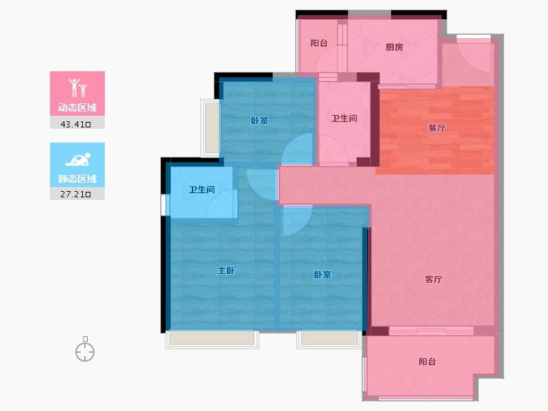 广东省-惠州市-君悦华庭-63.37-户型库-动静分区