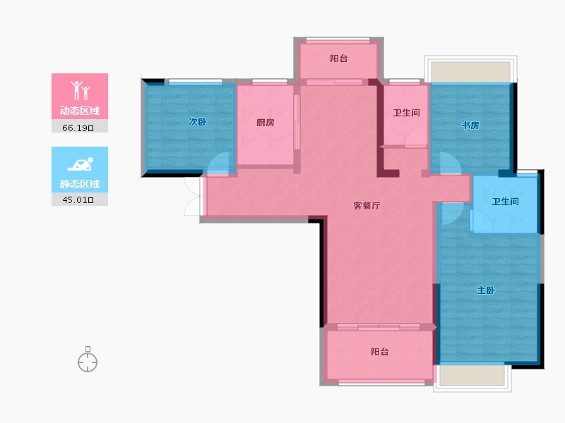 湖南省-湘潭市-长房·万楼公馆-100.28-户型库-动静分区