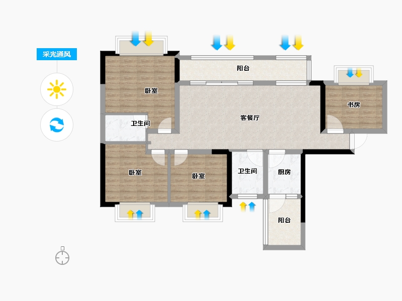 四川省-成都市-乐视界广场-99.01-户型库-采光通风