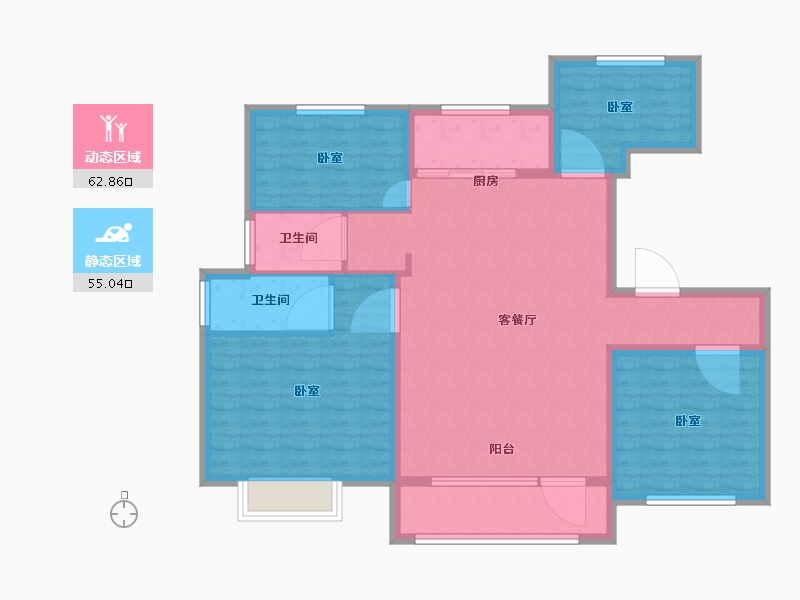 山东省-济宁市-龙城水景苑二期-106.00-户型库-动静分区