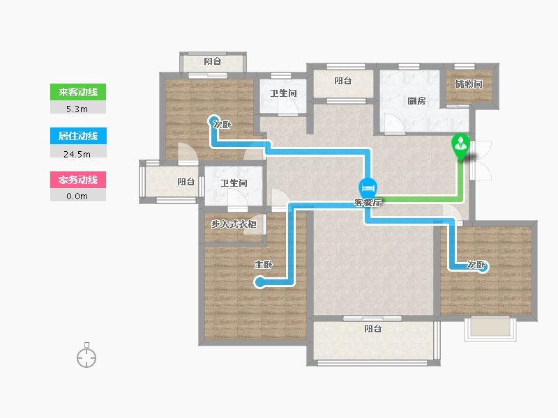 山东省-泰安市-恒基都市森林-135.50-户型库-动静线