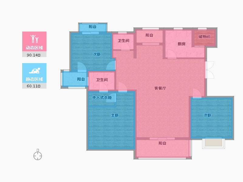 山东省-泰安市-恒基都市森林-135.50-户型库-动静分区