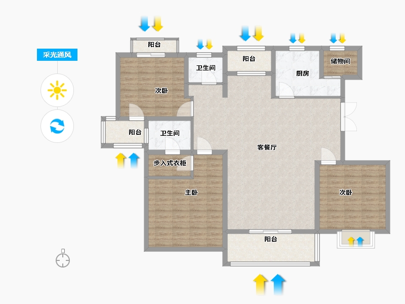 山东省-泰安市-恒基都市森林-135.50-户型库-采光通风