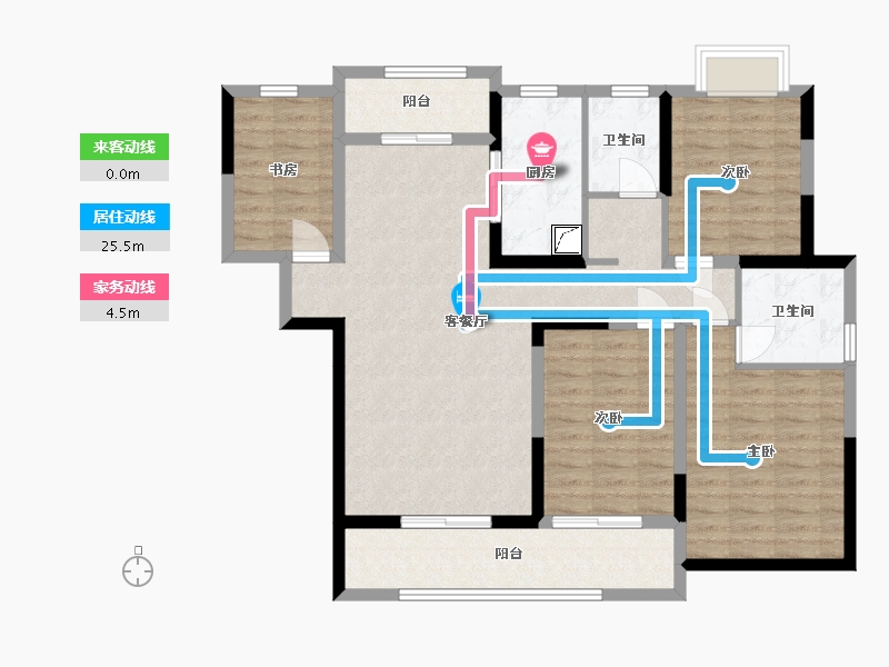 湖南省-长沙市-恒生碧水龙庭-106.45-户型库-动静线