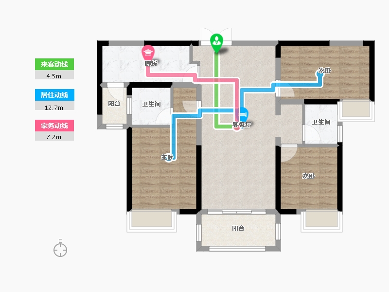 湖南省-湘潭市-长房·万楼公馆-87.17-户型库-动静线