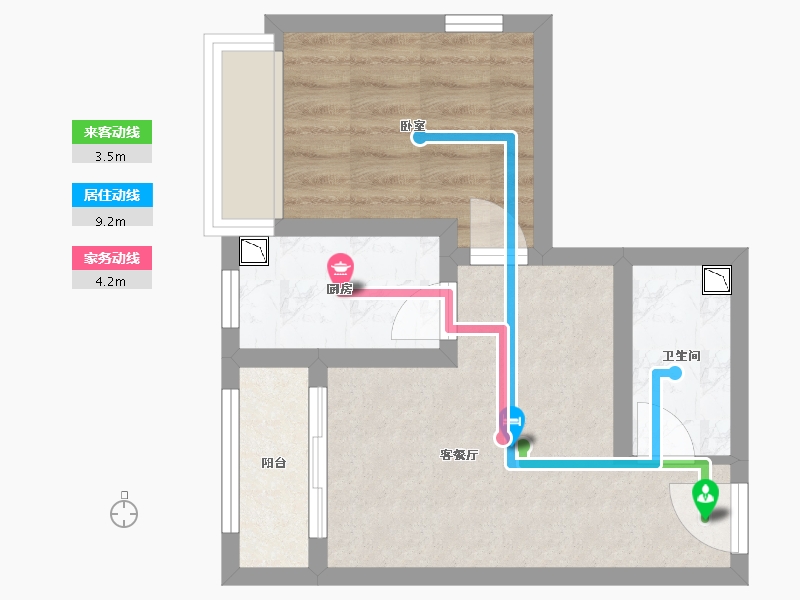 四川省-成都市-炎华置信花千集中心住宅-36.83-户型库-动静线