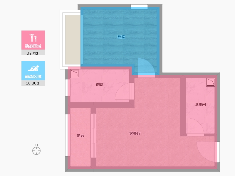 四川省-成都市-炎华置信花千集中心住宅-36.83-户型库-动静分区