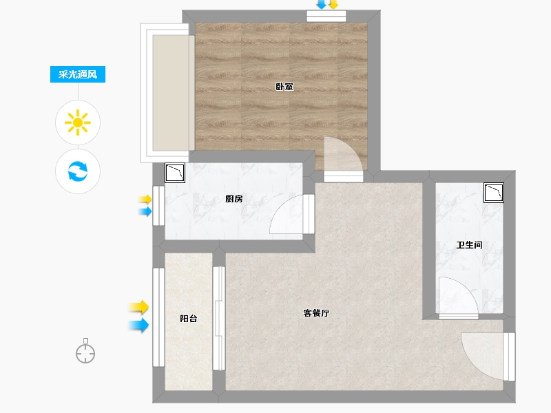 四川省-成都市-炎华置信花千集中心住宅-36.83-户型库-采光通风