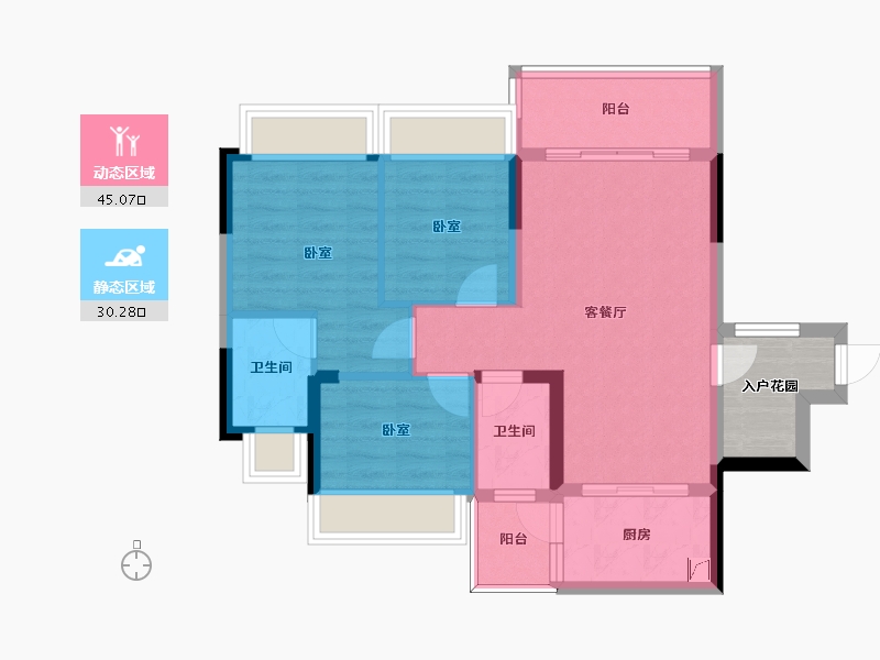 广东省-惠州市-星悦花园-71.25-户型库-动静分区