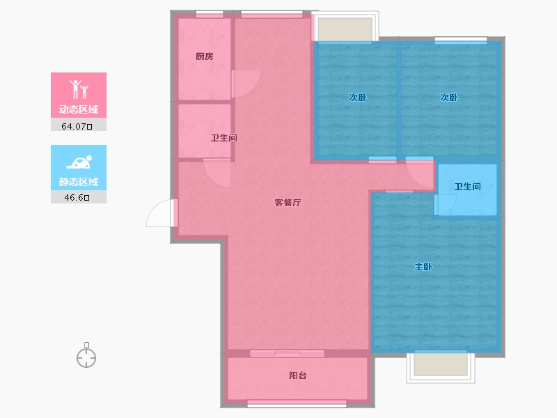 山东省-泰安市-世纪康城-100.80-户型库-动静分区