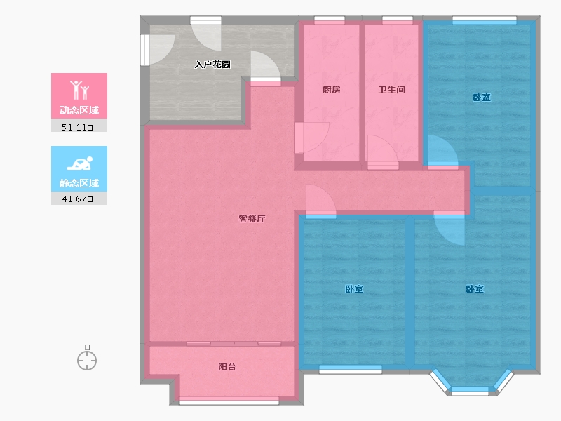 山东省-潍坊市-紫金园天骄御园-91.00-户型库-动静分区