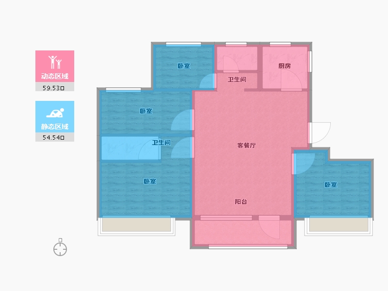 山东省-济宁市-龙城水景苑二期-103.00-户型库-动静分区