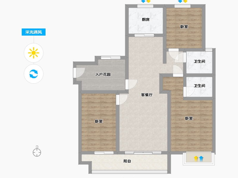 山东省-潍坊市-天骄一品-96.02-户型库-采光通风