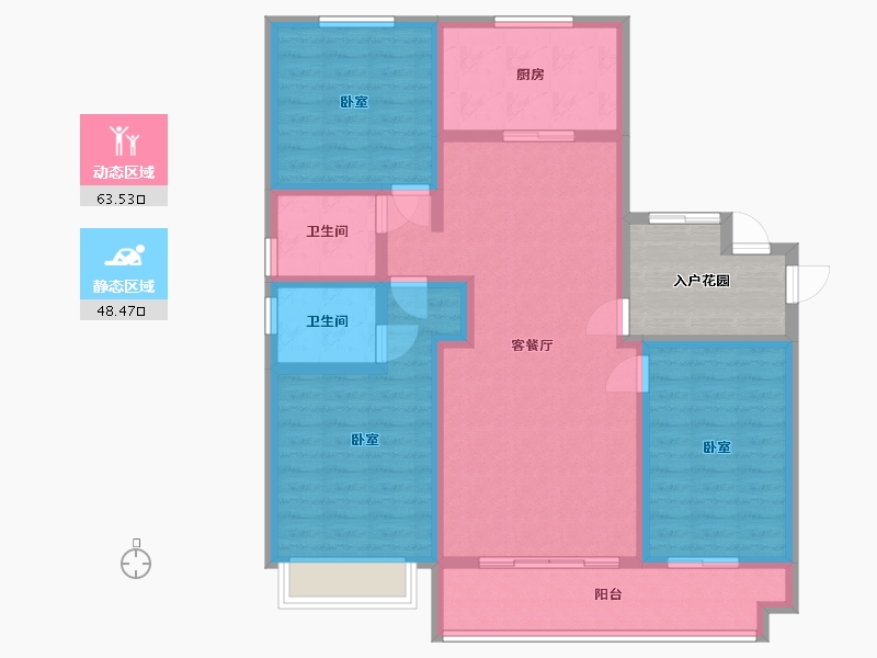 山东省-潍坊市-天骄一品-107.23-户型库-动静分区