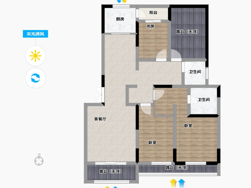 河南省-开封市-林语溪-111.86-户型库-采光通风